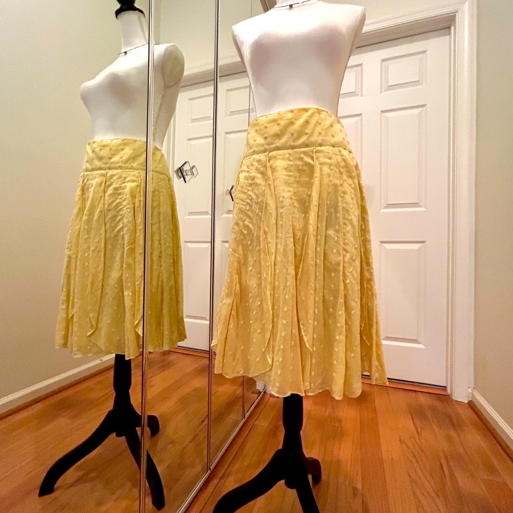 French Connection - yellow Flamingo skirt